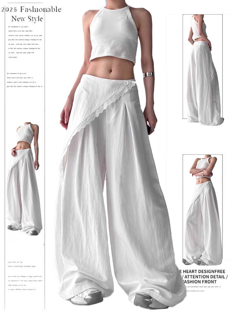 Palazzo Pant Wide - Women White Baggy Palazzo Pants with