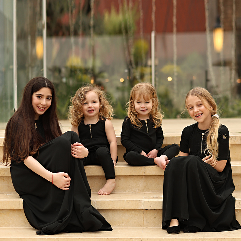 Summer Clothing Toddler - Summer black ribbed family matching clothes