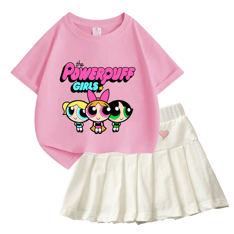 Summer Clothing Toddler - Powerpuff Girl T Shirt Pleated Skirt