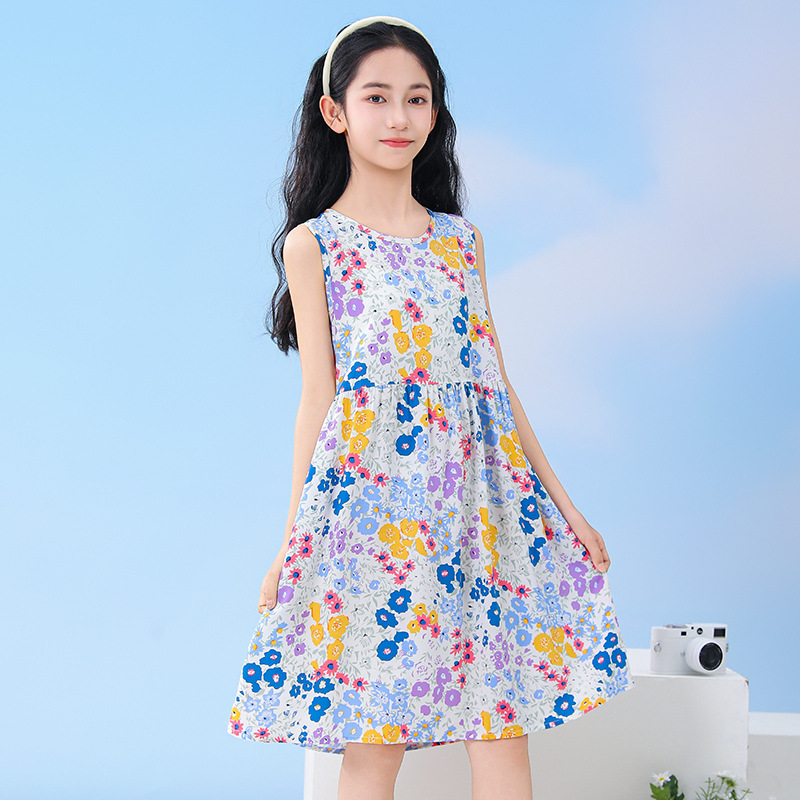 Summer Clothing For Teen Girls - Floral Summer Sleeveless Girls Dresses Flower