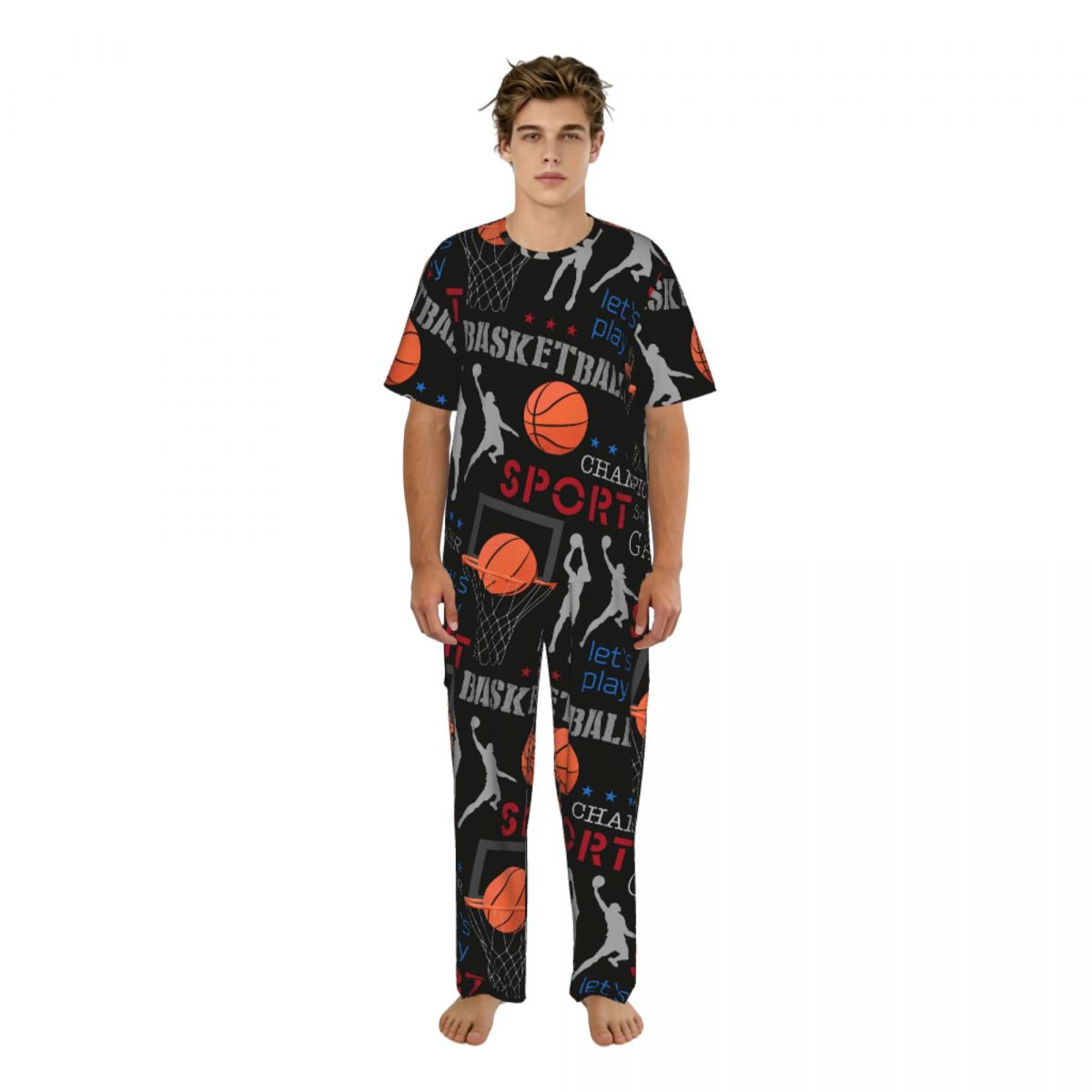 Summer Clothing Long Sleeve - Men Pajamas Suit Short Sleeved Long