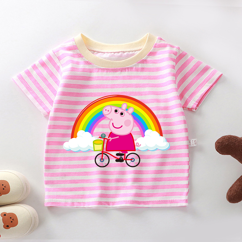 Summer Clothing Toddler - Peppas Pig Stripe T Shirts for