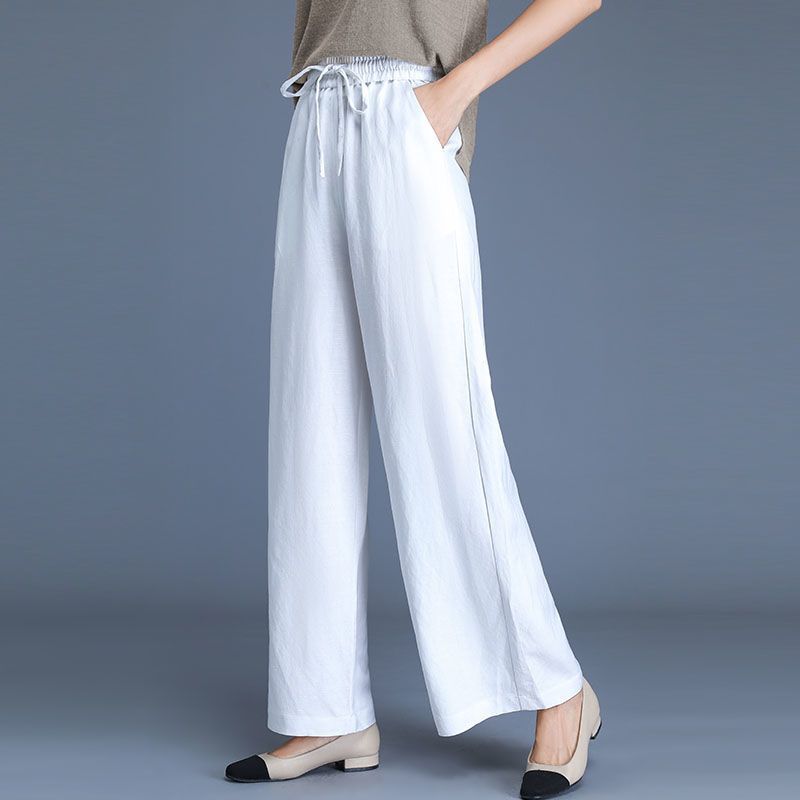 Women Black High Waist Drawstr - Palazzo Pant Wide 리뷰 및 가격