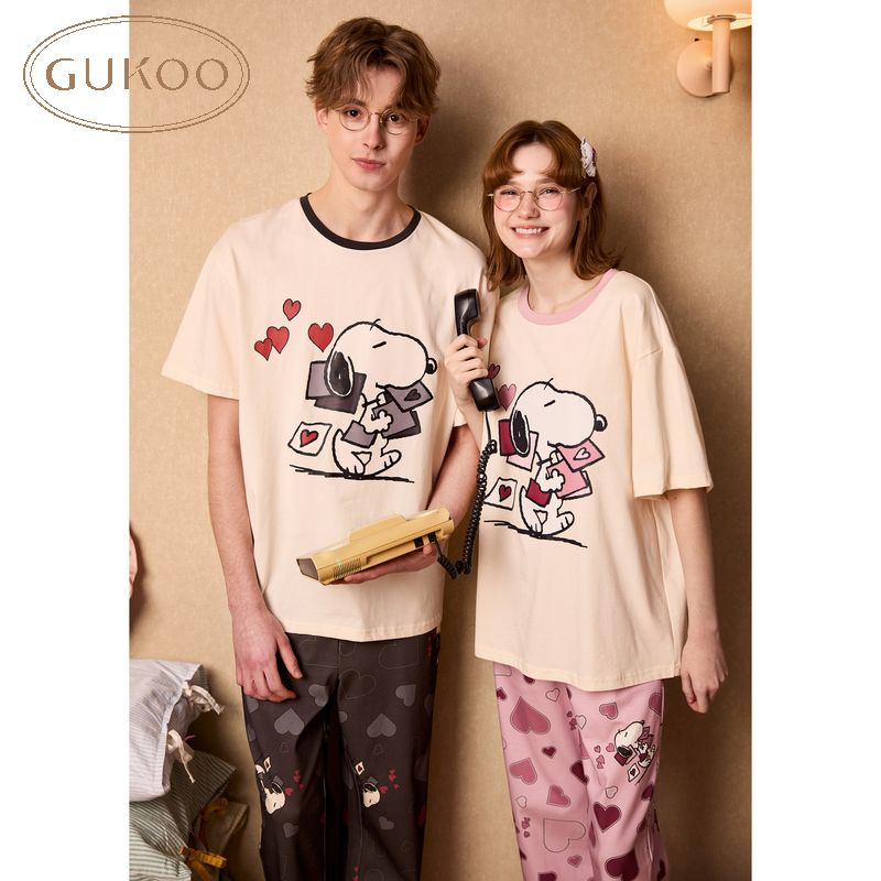 Anime Cute Snoopy Couple Pajam - Summer Away Clothing 리뷰 및 가격
