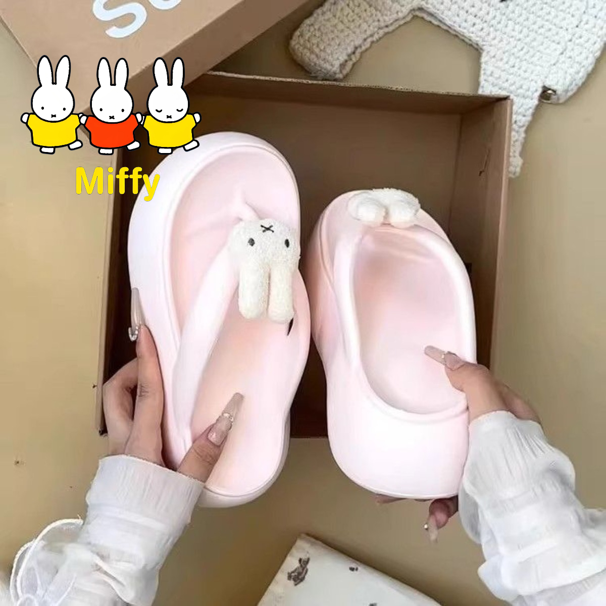 Kawaii Miffy EVA Flip-flops Cu - Summer Away Clothing 리뷰 및 가격