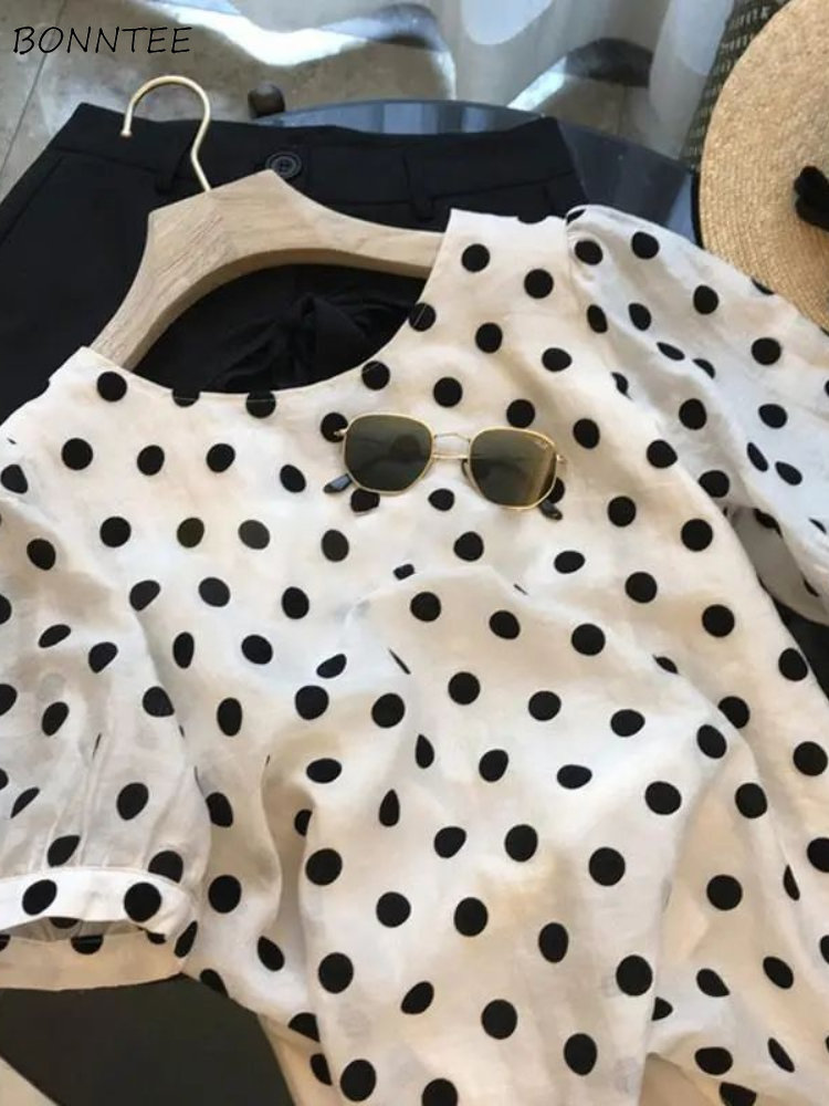 Polka Dot Blouses Women Elegan - Summer Holiday Clothing Women 리뷰 및 가격