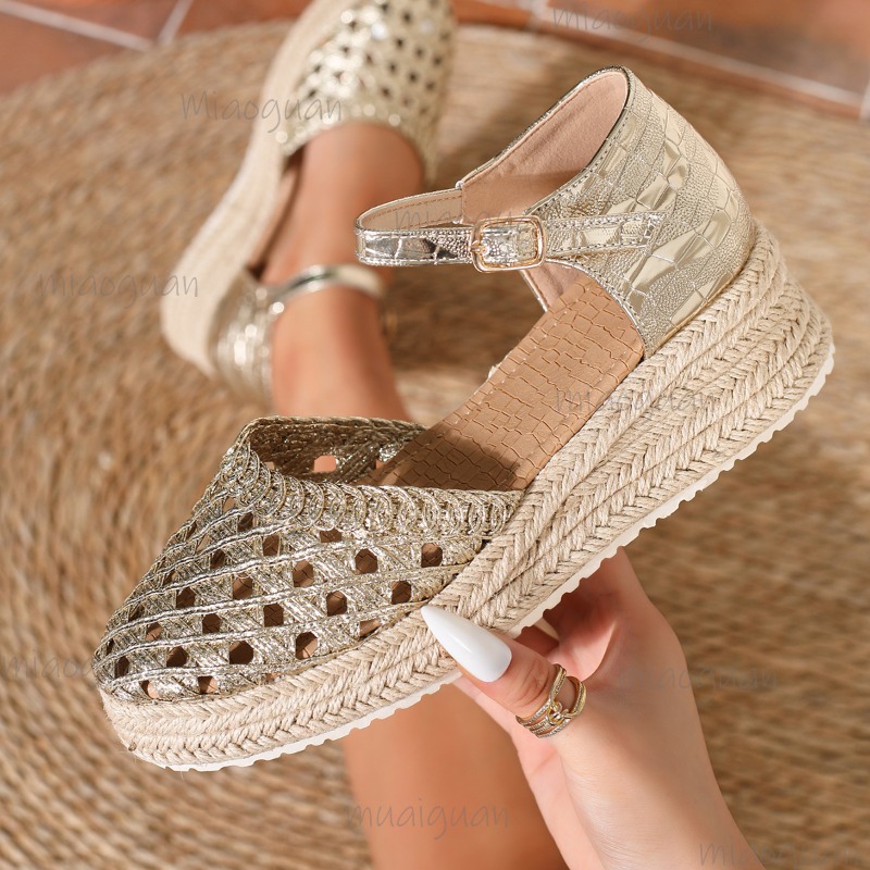Boho Women's Hollow Out Woven  - Espadrille Sandal Women 리뷰 및 가격