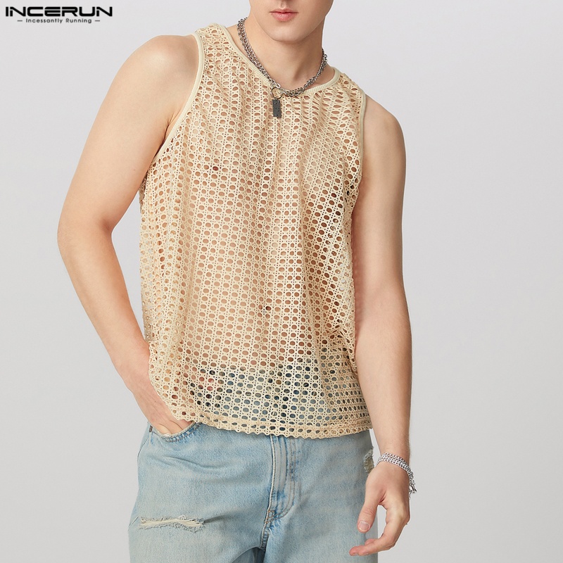 INCERUN Men Tank Tops Mesh Tra - Summer Vacation Clothing Men 리뷰 및 가격