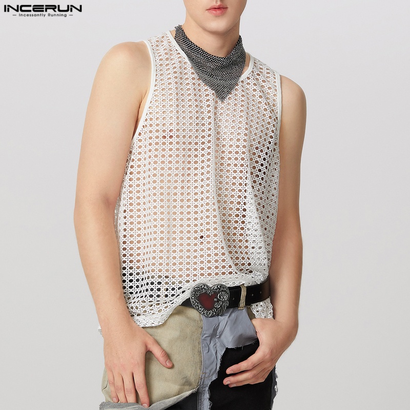 INCERUN Men Tank Tops Mesh Tra - Summer Vacation Clothing Men 리뷰 및 가격