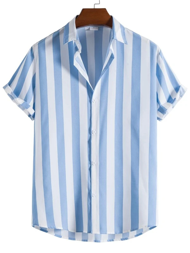 Men's Striped Casual Shirt Min - Summer Vacation Clothing Men 리뷰 및 가격