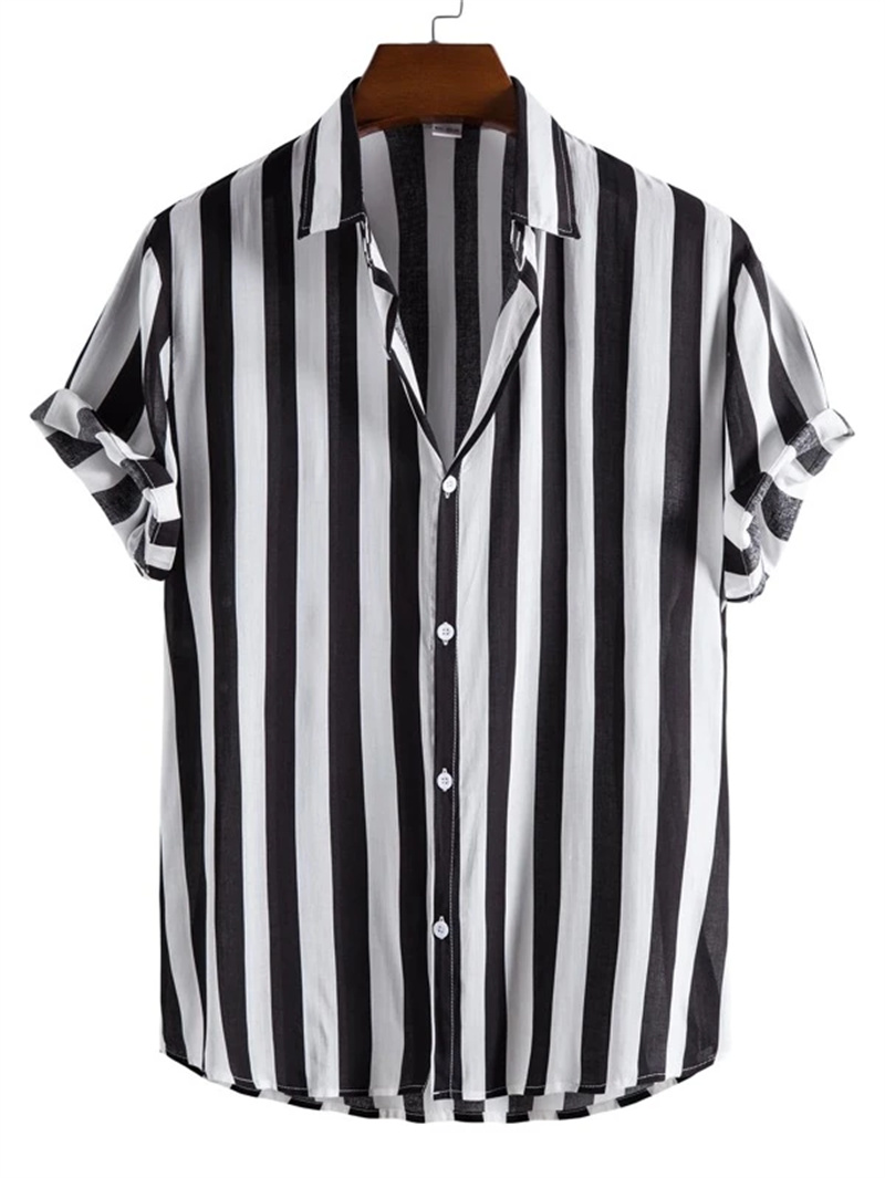 Men's Striped Casual Shirt Min - Summer Vacation Clothing Men 리뷰 및 가격