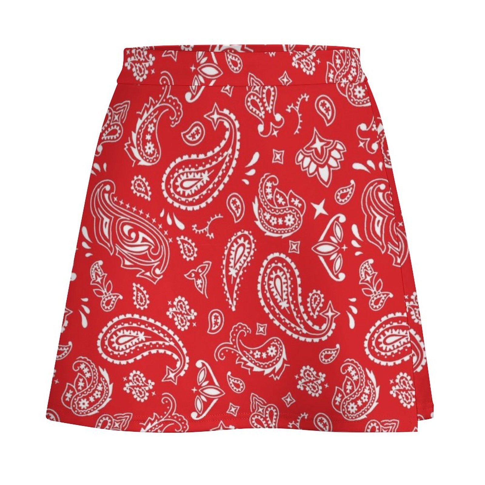 White On Red Paisley Mini Skir - Summer Clothing Online 리뷰 및 가격