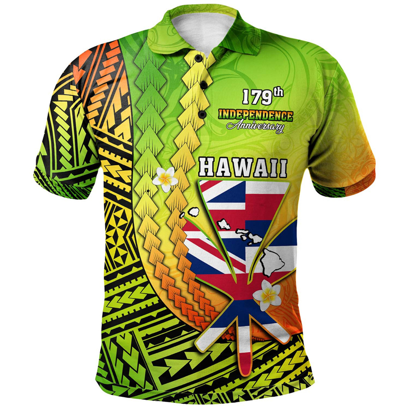 Hawaiian Whales Pattern Polo S - Summer Vacation Clothing Men 리뷰 및 가격