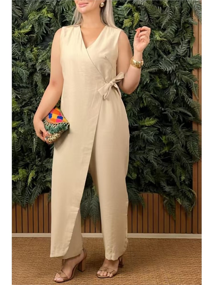 Female Casual Jumpsuit V-Neck  - Summer Holiday Clothing Women 리뷰 및 가격