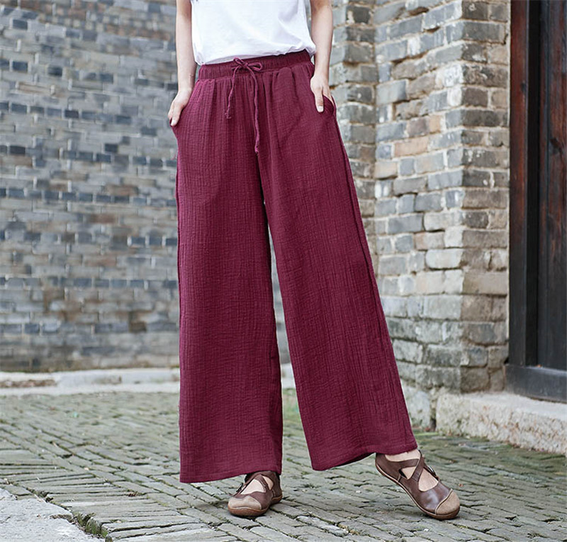 Fashion Lace-up Wide Leg Pants - Palazzo Pant Wide 리뷰 및 가격