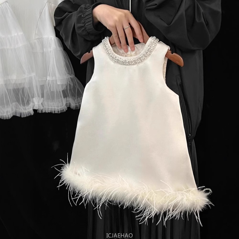 2025 New Girls Satin Feather P - Summer Clothing Toddler 리뷰 및 가격