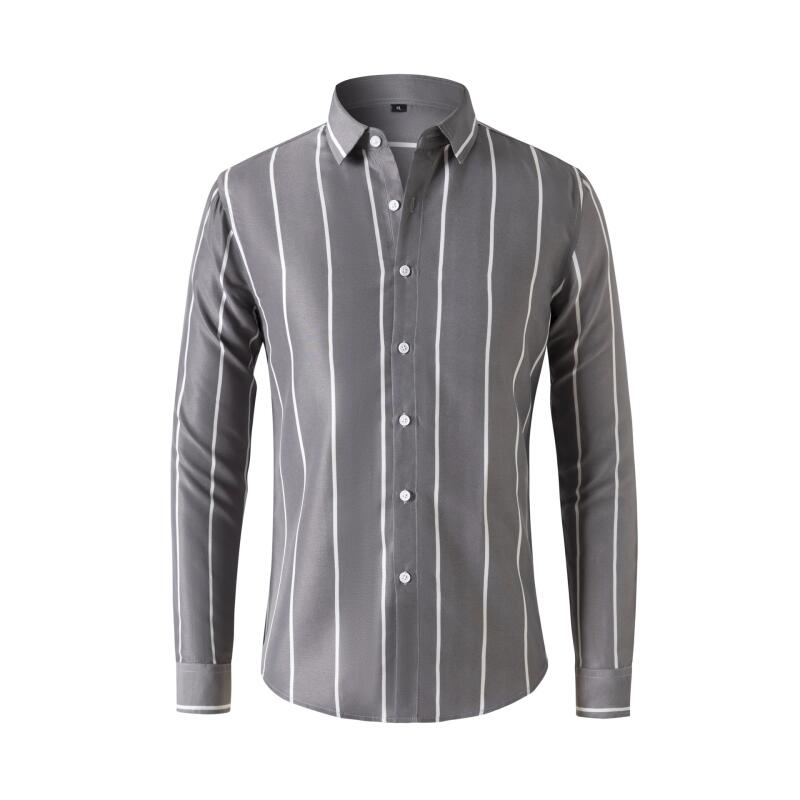 Men's Striped Dress Shirt Long - Summer Clothing Long Sleeve 리뷰 및 가격