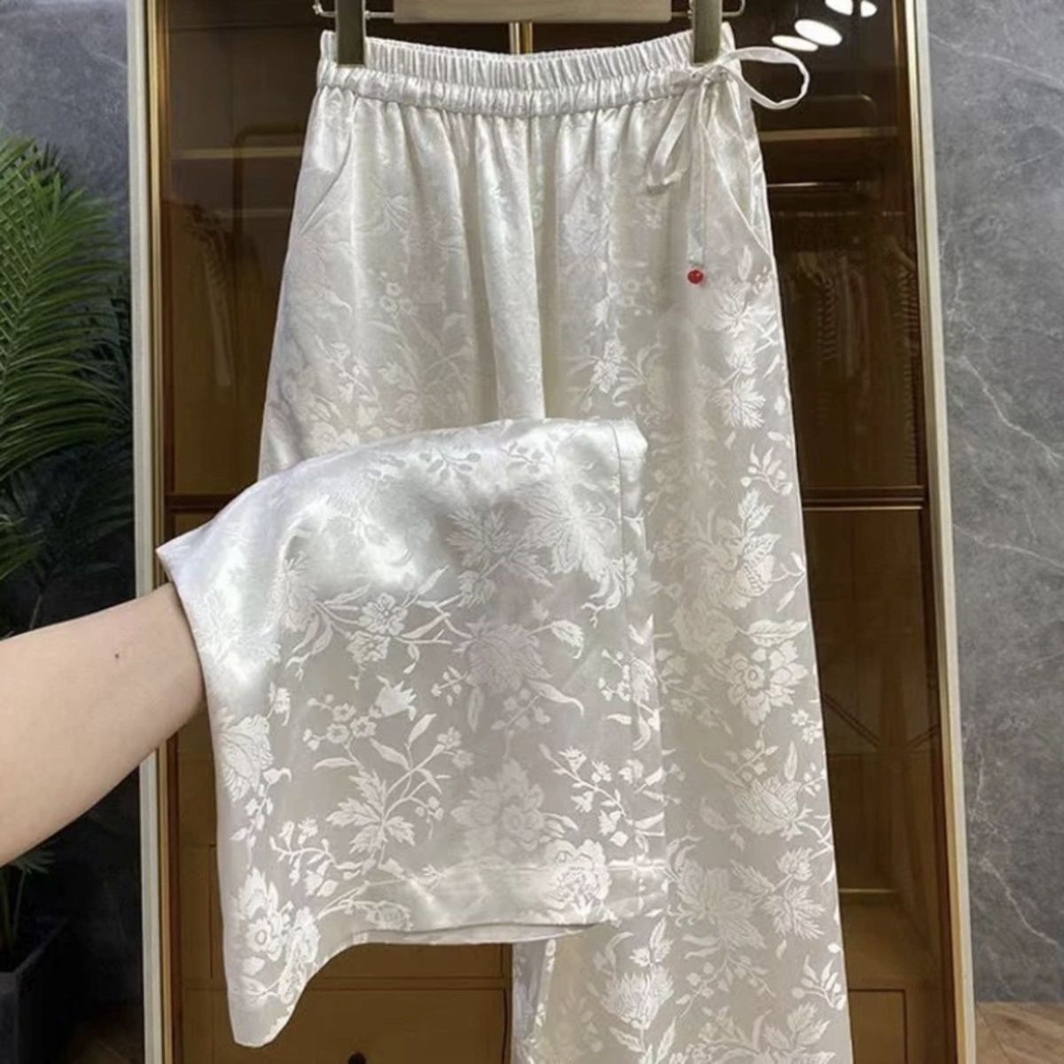 Elegant Chinese Style Jacquard - Palazzo Pant Wide 리뷰 및 가격
