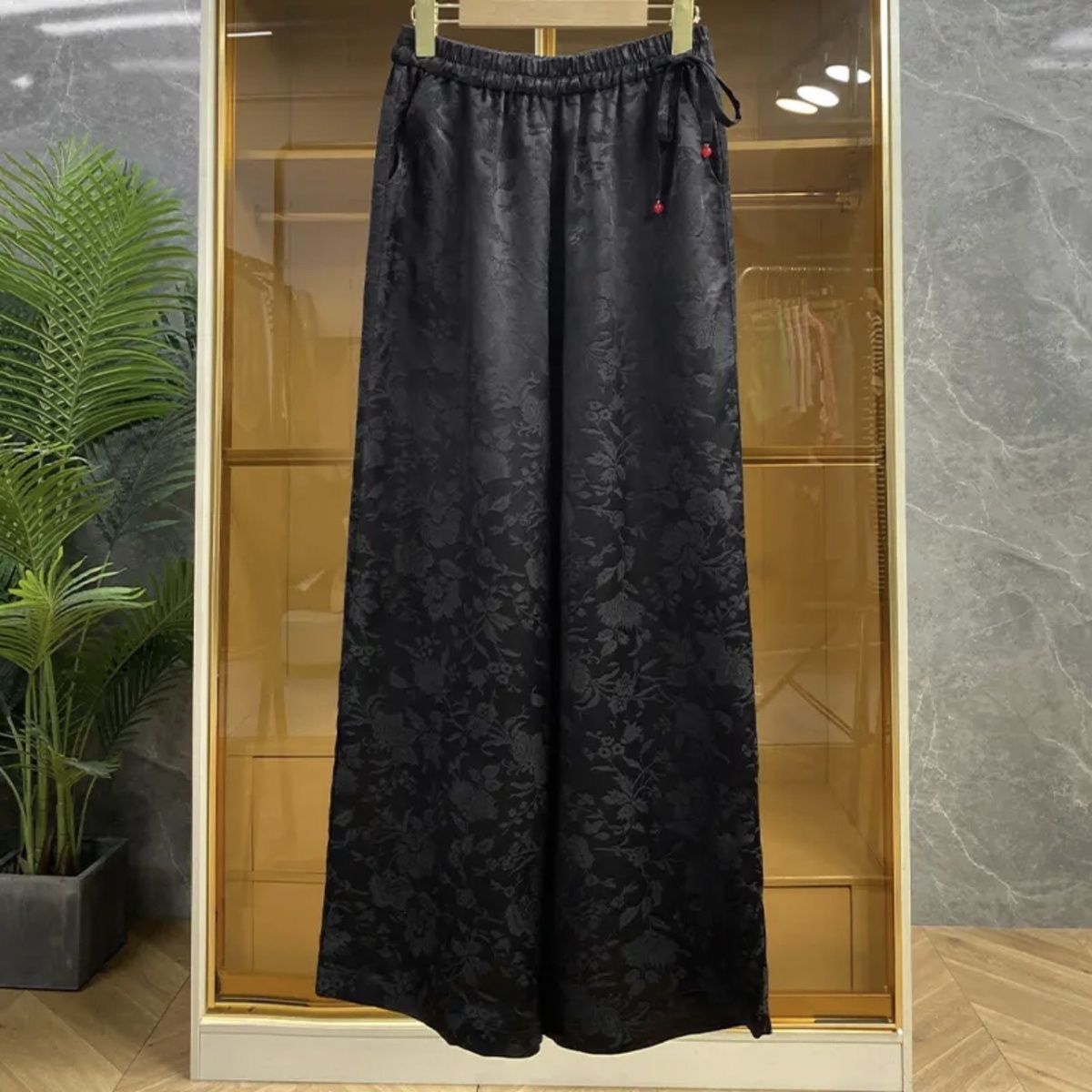 Elegant Chinese Style Jacquard - Palazzo Pant Wide 리뷰 및 가격
