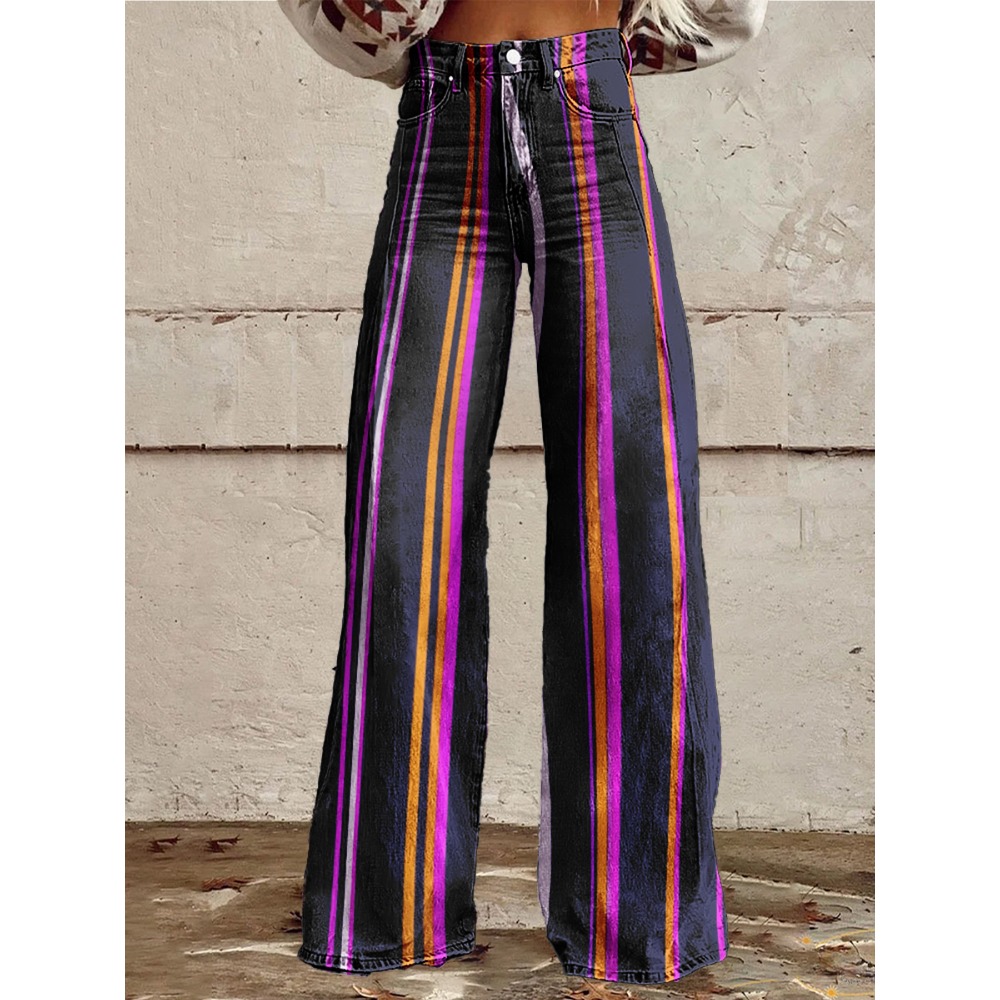 Retro Stripe Flare Pants for W - Palazzo Pant Wide 리뷰 및 가격