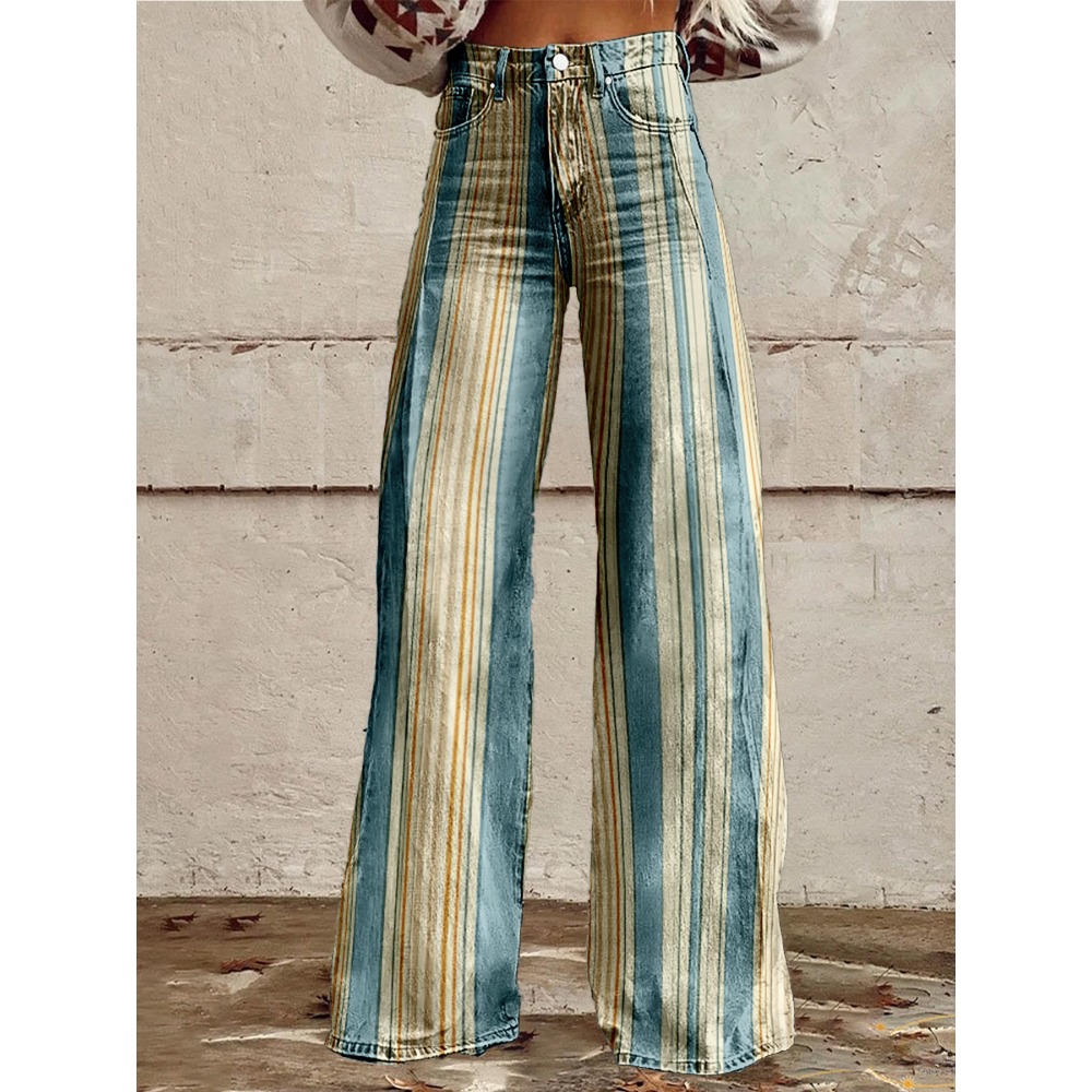 Retro Stripe Flare Pants for W - Palazzo Pant Wide 리뷰 및 가격