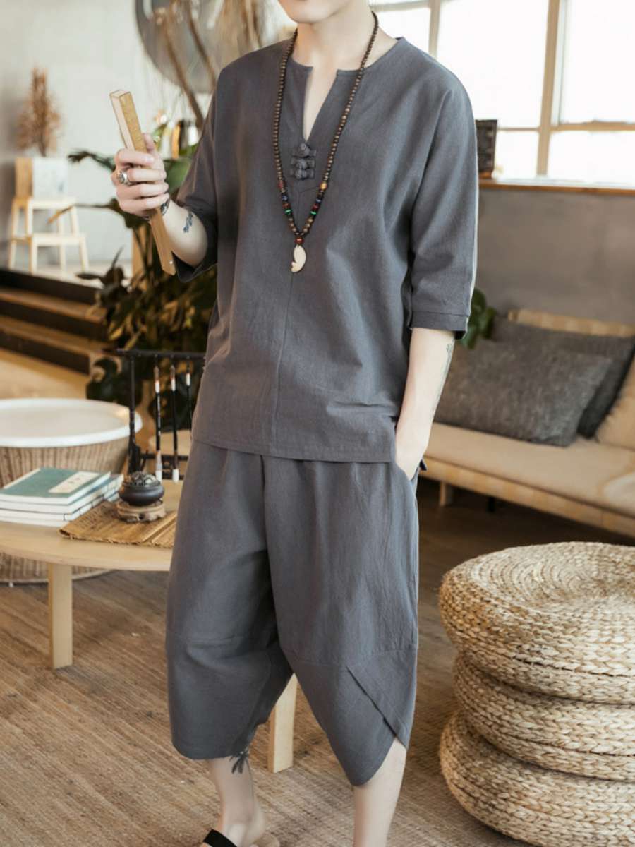 New Men's Linen T-Shirt Set Bu - Summer Clothing Staples 리뷰 및 가격