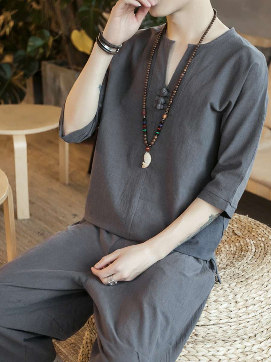 New Men's Linen T-Shirt Set Bu - Summer Clothing Staples 리뷰 및 가격