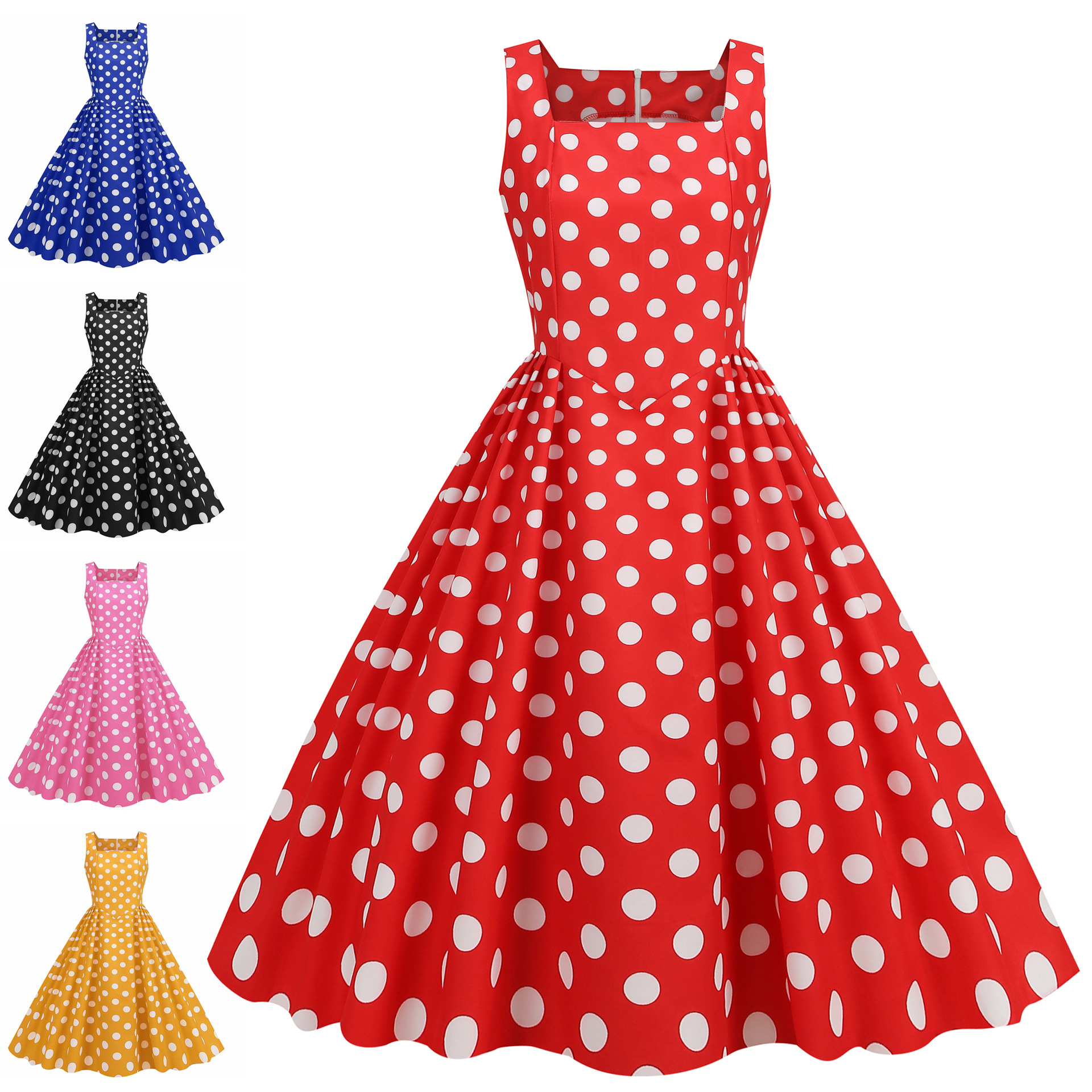Sexy Polka Dot Print A-Line Ve - Summer Line Clothing Brand 리뷰 및 가격