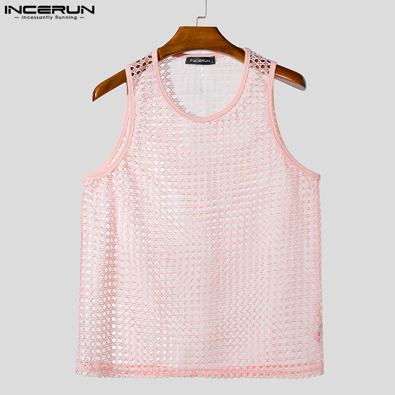 Summer Men Tank Tops Mesh Tran - Summer Vacation Clothing Men 리뷰 및 가격
