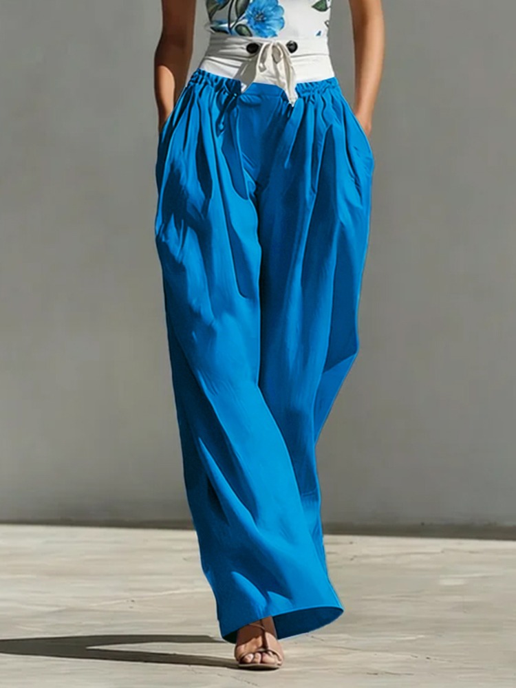 Yeezzi Women's Fashion Patchwo - Palazzo Pant Wide 리뷰 및 가격