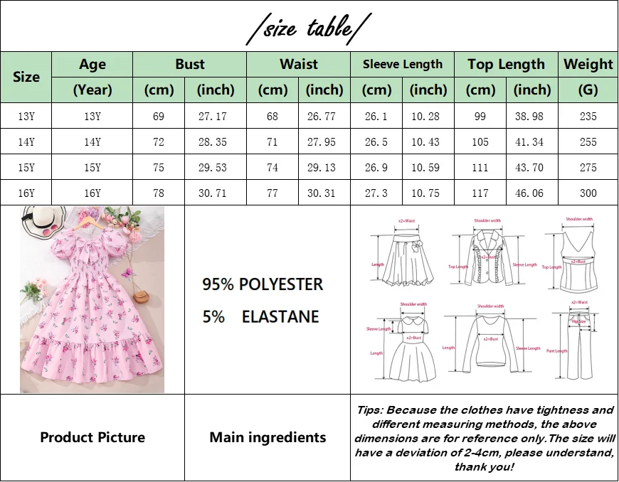 Teen Girl Floral Long Dress Su - Summer Clothing For Teen Girls 리뷰 및 가격