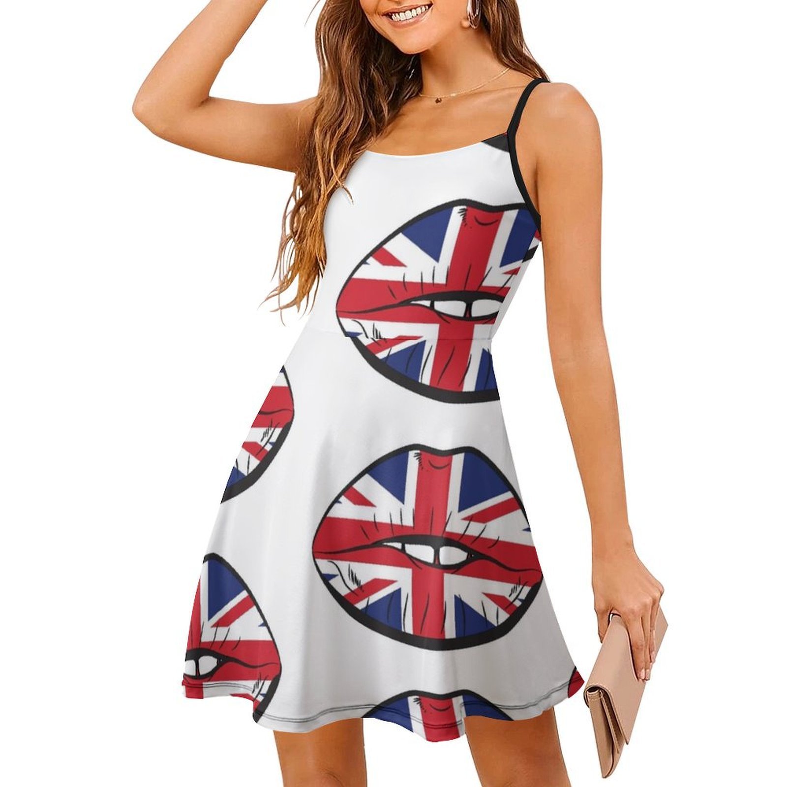 British Flag Fan Lips Uk Fan U - Womens Summer Clothing Uk 리뷰 및 가격