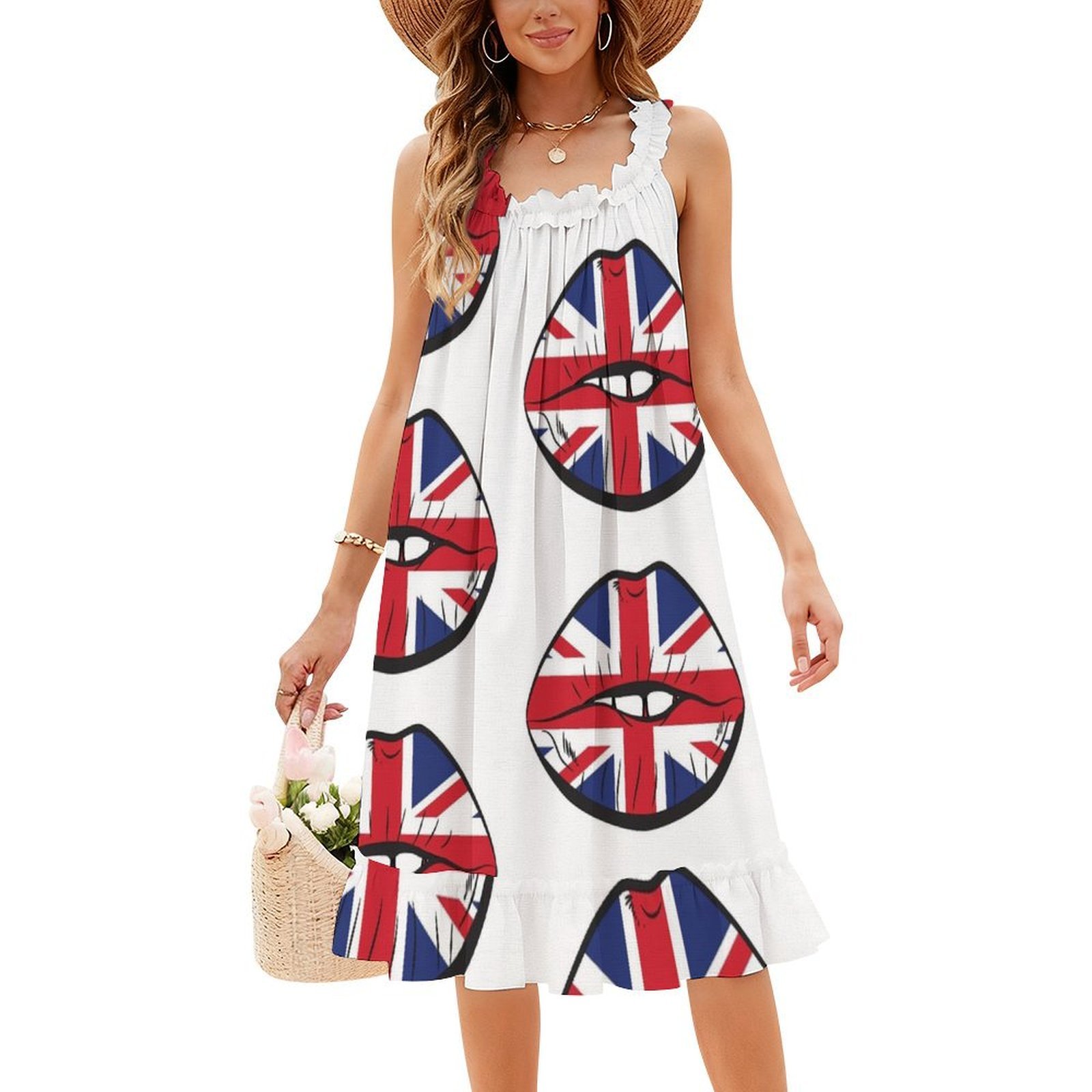 British Flag Fan Lips Uk Fan U - Womens Summer Clothing Uk 리뷰 및 가격