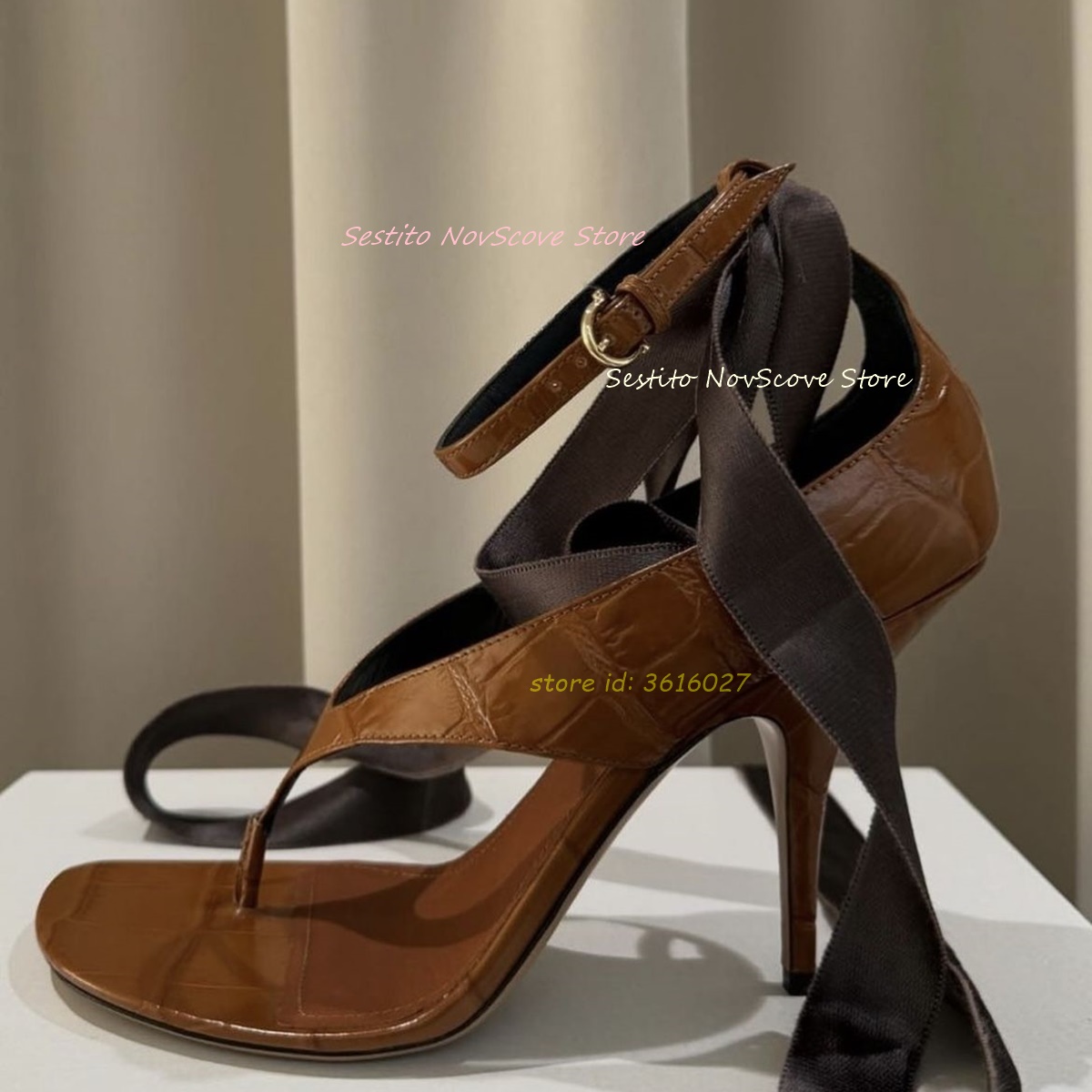 Brown Open Toe Lace Up Sandals - Summer Clothing Items 리뷰 및 가격