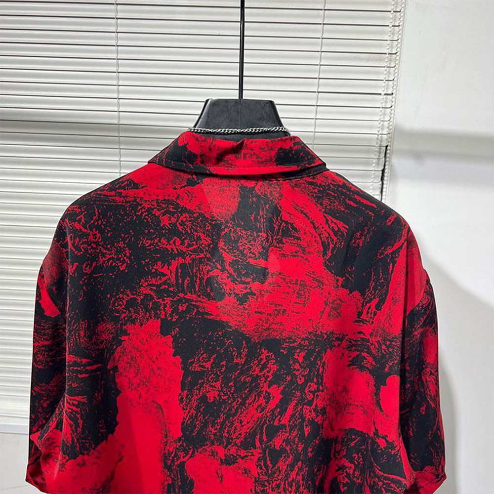 Mens Shirt Irregular Red Lands - Summer Vacation Clothing Men 리뷰 및 가격